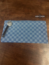 Load image into Gallery viewer, Checkered Denim Cosmetic Bag