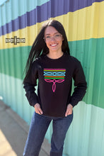 Load image into Gallery viewer, BLACK Neon Boot Stitch Sweater