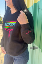 Load image into Gallery viewer, BLACK Neon Boot Stitch Sweater