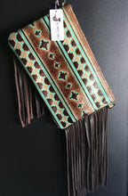 Load image into Gallery viewer, The Jewelry Junkie - Turquoise Navajo Leather Clutch Handbag