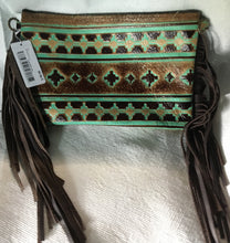 Load image into Gallery viewer, The Jewelry Junkie - Turquoise Navajo Leather Clutch Handbag