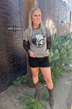 Load image into Gallery viewer, Howdy Hereford Mesh Sleeve Top
