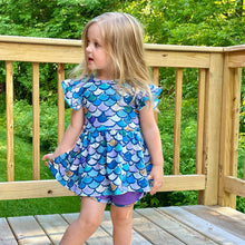 Load image into Gallery viewer, Be A Mermaid Flutter Sleeve Peplum &amp; Shorties Set
