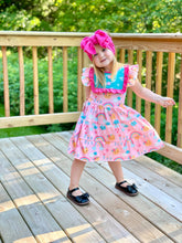 Load image into Gallery viewer, Sunshine &amp; Rainbows Tiered Flutter Sleeve Dress
