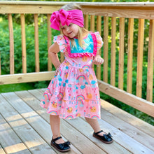 Load image into Gallery viewer, Sunshine &amp; Rainbows Tiered Flutter Sleeve Dress
