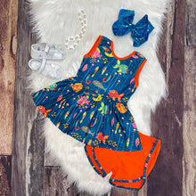 Load image into Gallery viewer, Fishing Lure Printed Peplum and Shorties Set
