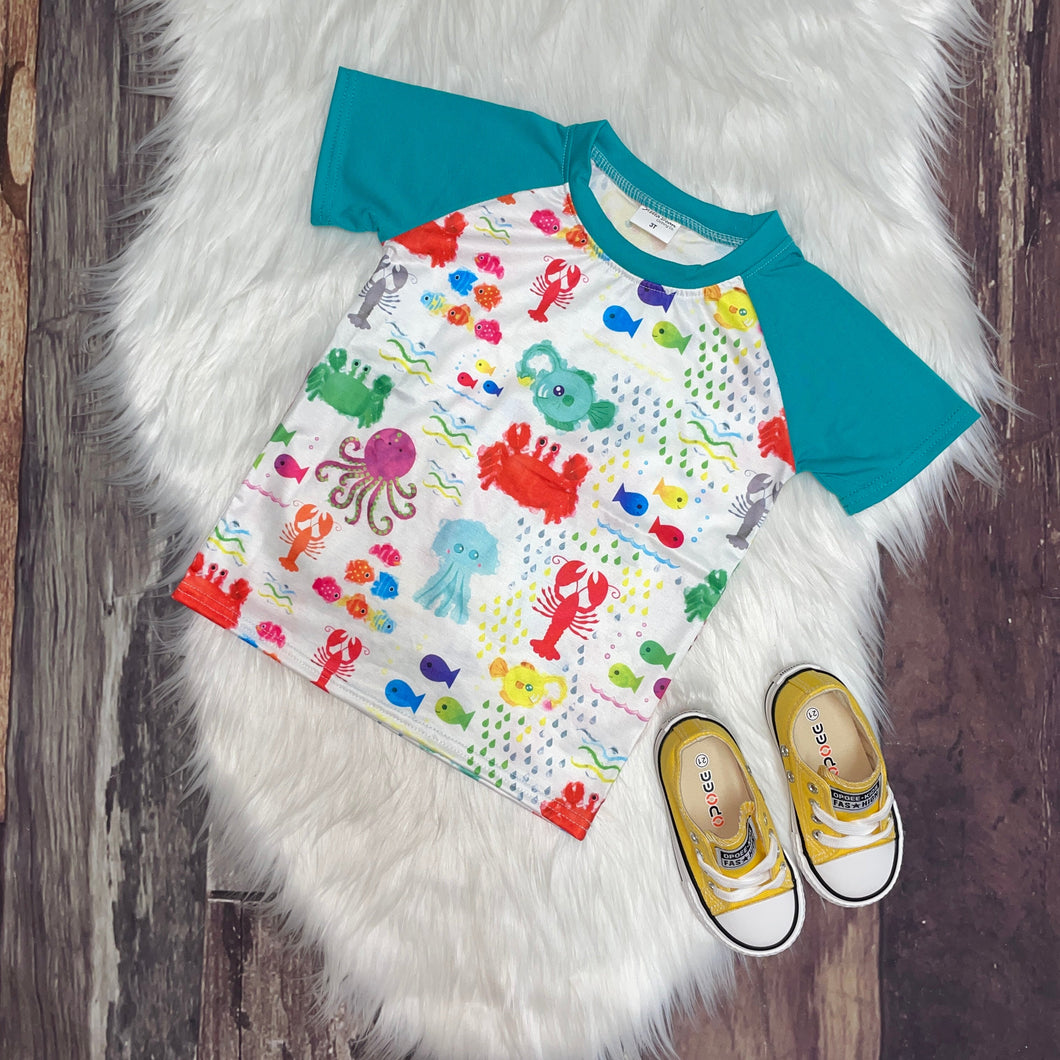 Sea Life Printed Raglan