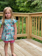 Load image into Gallery viewer, Mermaid Print Flutter Sleeve Peplum Set
