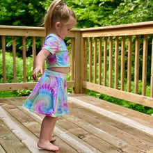Load image into Gallery viewer, Pastel Tie Dye Crop Top and Skirt Set
