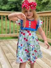 Load image into Gallery viewer, Blueberry &amp; Cherry Print Tiered Dress
