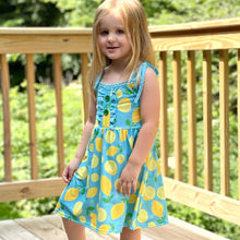 Load image into Gallery viewer, Lemon Print Shoulder Knot Dress
