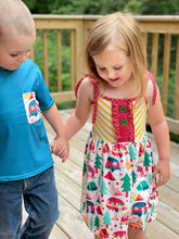 Load image into Gallery viewer, Wanderlust Camping Shoulder Knot Dress
