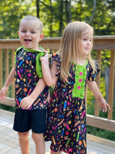 Load image into Gallery viewer, Back to School Neon Pencils &amp; Lime Green Raglan
