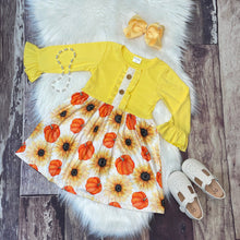 Load image into Gallery viewer, Sunflowers &amp; Pumpkins Fall Mid Twirl Dress
