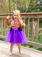 Load image into Gallery viewer, Halloween Pumpkins Ruffle Tulle Dress
