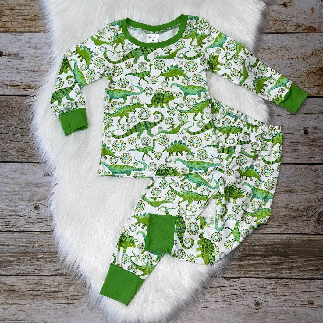 Green Dinosaur Printed Loungewear Set
