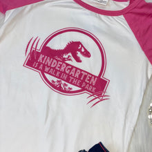 Load image into Gallery viewer, Back to School Raglan - Pink Kindergarten is a Walk in the Park
