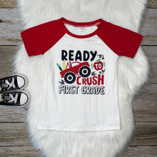 Load image into Gallery viewer, Back to School Raglan - Ready to Crush First Grade

