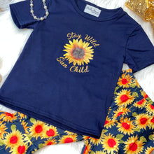 Load image into Gallery viewer, Stay Wild Sun Child Sunflower Graphic Tee and Bell Pants
