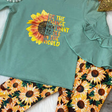 Load image into Gallery viewer, Be the Change Sunflower Graphic Top and Bell Pants
