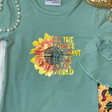 Load image into Gallery viewer, Be the Change Sunflower Graphic Top and Bell Pants
