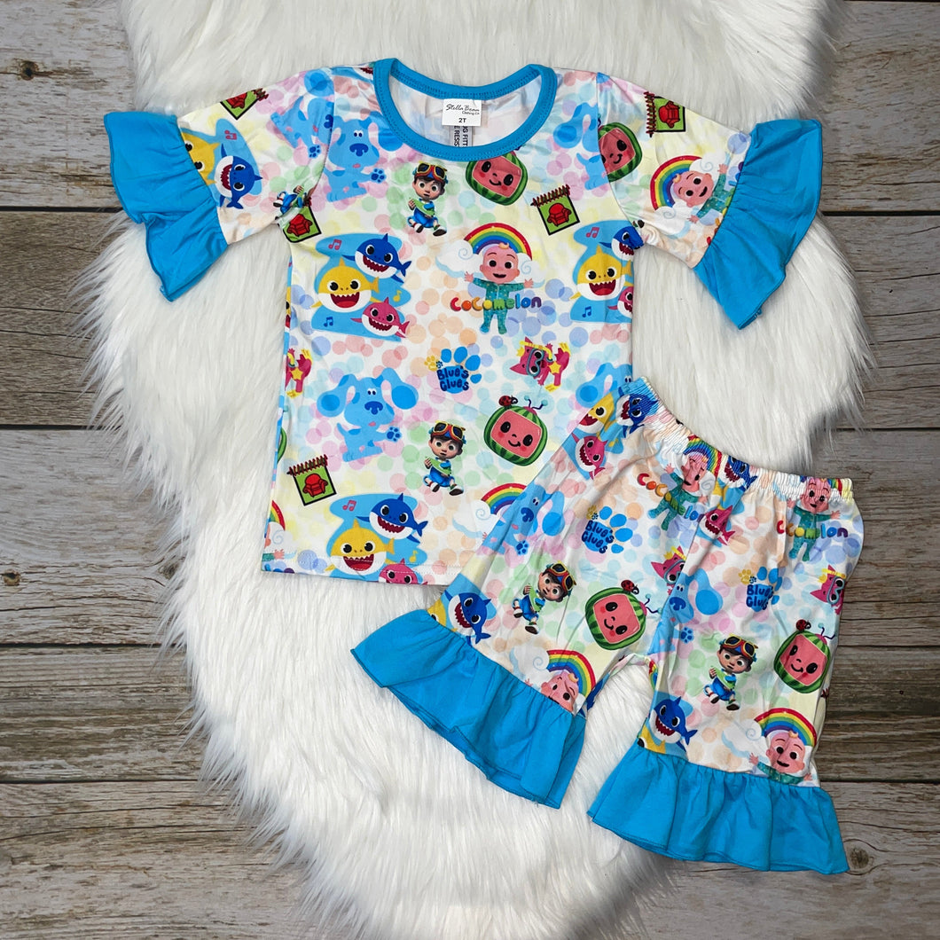 Favorite Pre-School Characters Ruffle Sleeve Loungewear Set