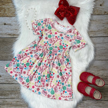 Load image into Gallery viewer, Pink Peppermint Candies Printed Short Sleeve Dress
