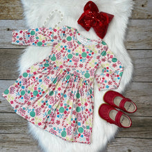 Load image into Gallery viewer, Pink Peppermint Candies Printed Long Sleeve Dress
