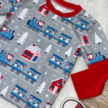 Load image into Gallery viewer, North Pole Express Christmas Train Printed Long Sleeve Shirt
