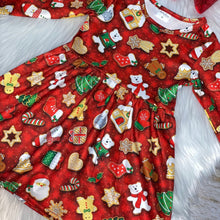 Load image into Gallery viewer, Red Christmas Cookies Printed Long Sleeve Dress
