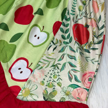 Load image into Gallery viewer, Red &amp; Green Apple Printed Back to School Dress
