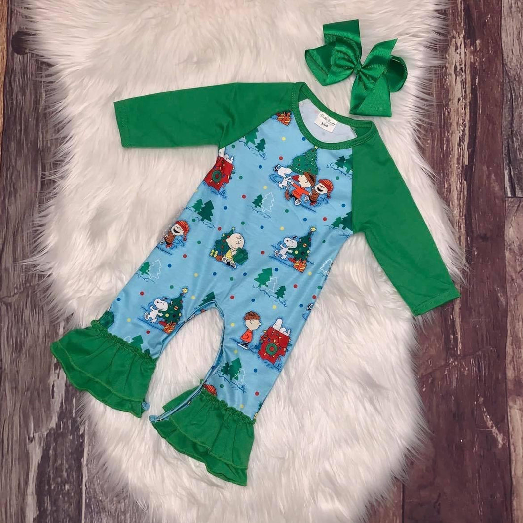 Christmas Character Long Sleeve Raglan Romper