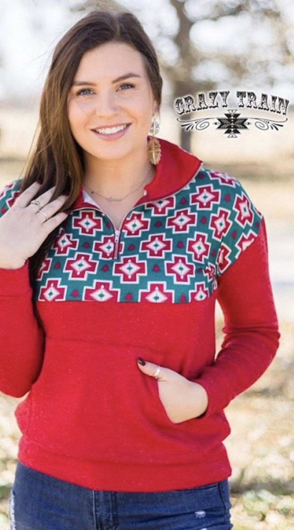 Crazy Train  Christmas Cross Pullover