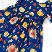 Load image into Gallery viewer, Navy Blue Thanksgiving Short Sleeve Dress
