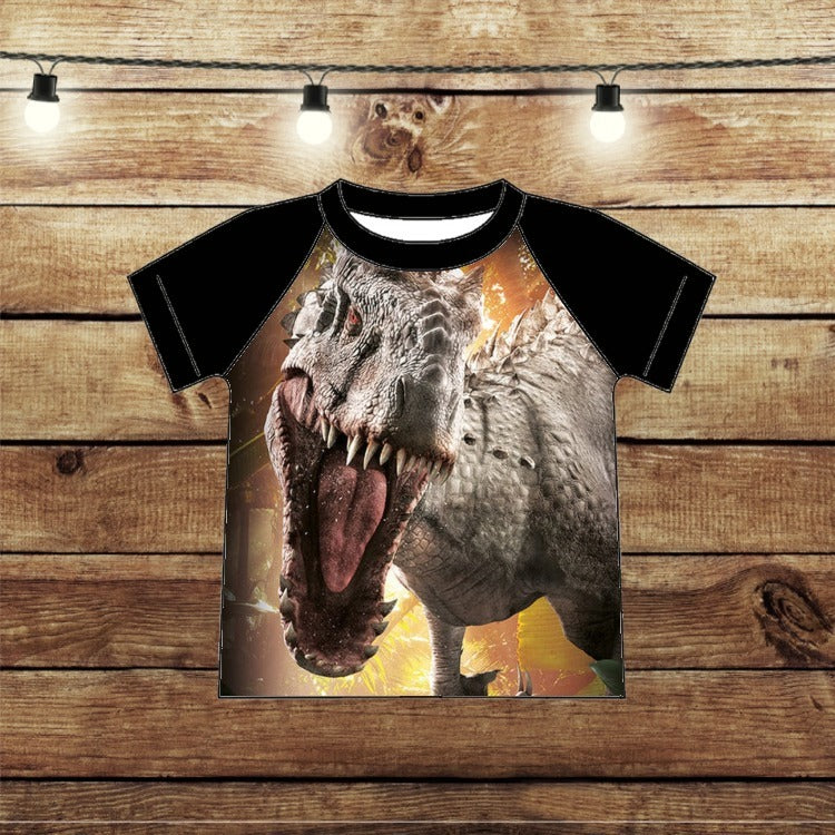 Black Dinosaur Raglan