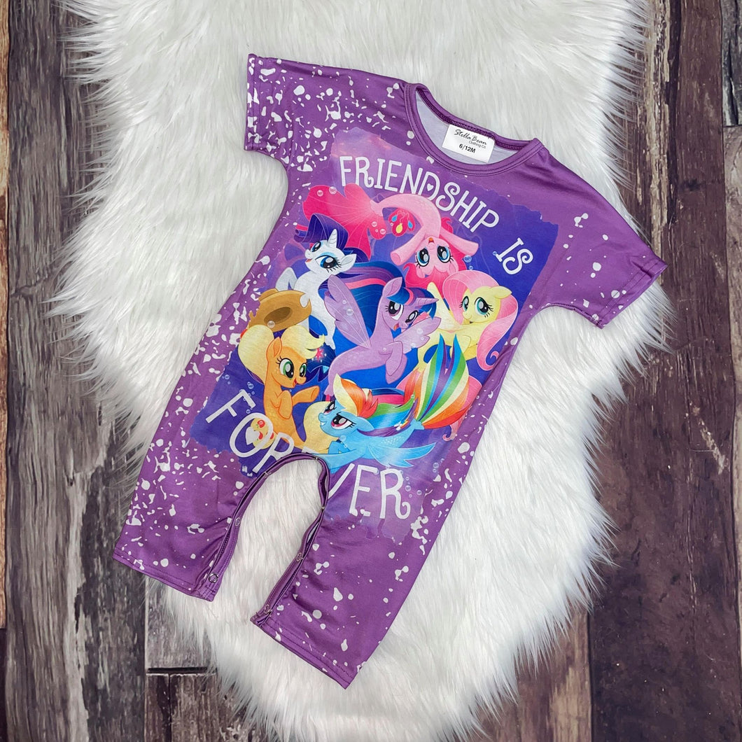 Bleach Splatter T-Shirt Romper - Friendship Is Forever