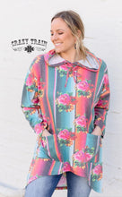 Load image into Gallery viewer, Crazy Train Floral Fleek Tunic Hoodie
