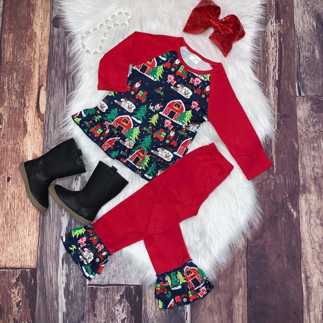 Christmas On The Farm Top & Bottom Set