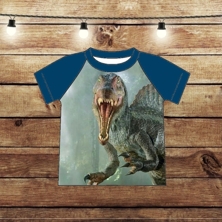 Green Dinosaur Raglan