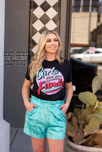 Load image into Gallery viewer, Turquoise- Vetiver Velvet Shorts
