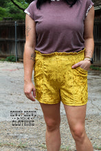 Load image into Gallery viewer, MUSTARD- Vetiver Velvet Shorts
