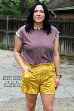 Load image into Gallery viewer, MUSTARD- Vetiver Velvet Shorts
