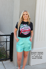 Load image into Gallery viewer, Turquoise- Vetiver Velvet Shorts
