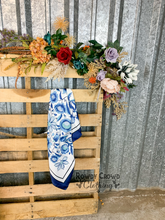 Load image into Gallery viewer, Blue Flower Garden Wild Rag
