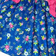 Load image into Gallery viewer, Hot Pink and Navy Blue Floral Mid-Twirl Dress
