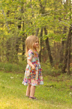 Load image into Gallery viewer, Pink Bright Animals Rainbow CrissCross Dress
