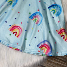 Load image into Gallery viewer, Light Blue Rainbow Printed Short Sleeve Dress

