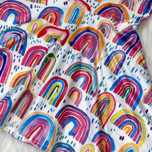 Load image into Gallery viewer, Pink &amp; Yellow Rainbow Printed Short Sleeve Dress
