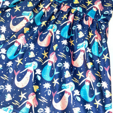 Load image into Gallery viewer, Blue and Pink Mermaid Printed Flutter Sleeve Dress
