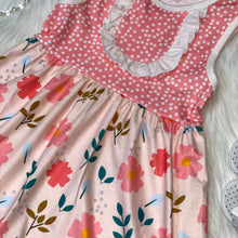 Load image into Gallery viewer, Light Coral Polka Dot Sleeveless Floral Printed Dress
